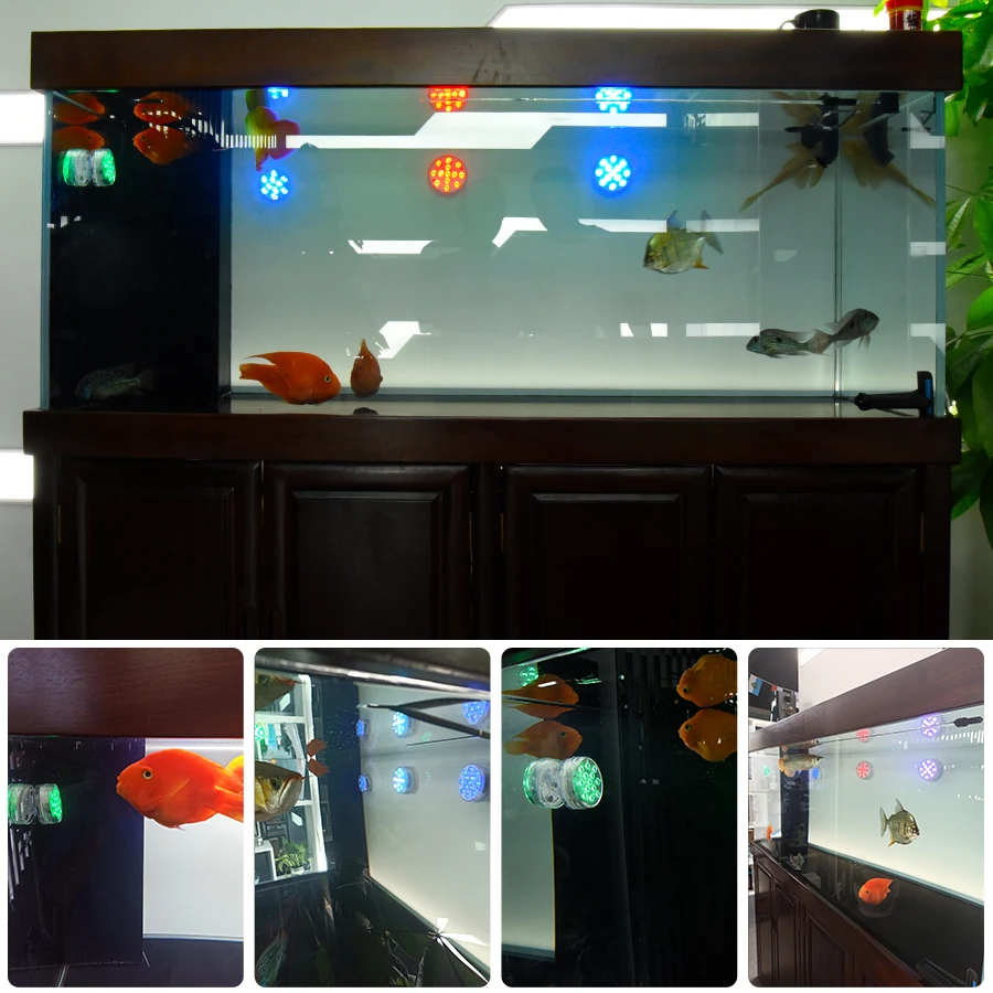 ไฟใต้น้ำ10 LED RGB รีโมทคอนโทรลกันน้ำกลางแจ้ง Submersible Light Fish Tank Pond ดิสโก้