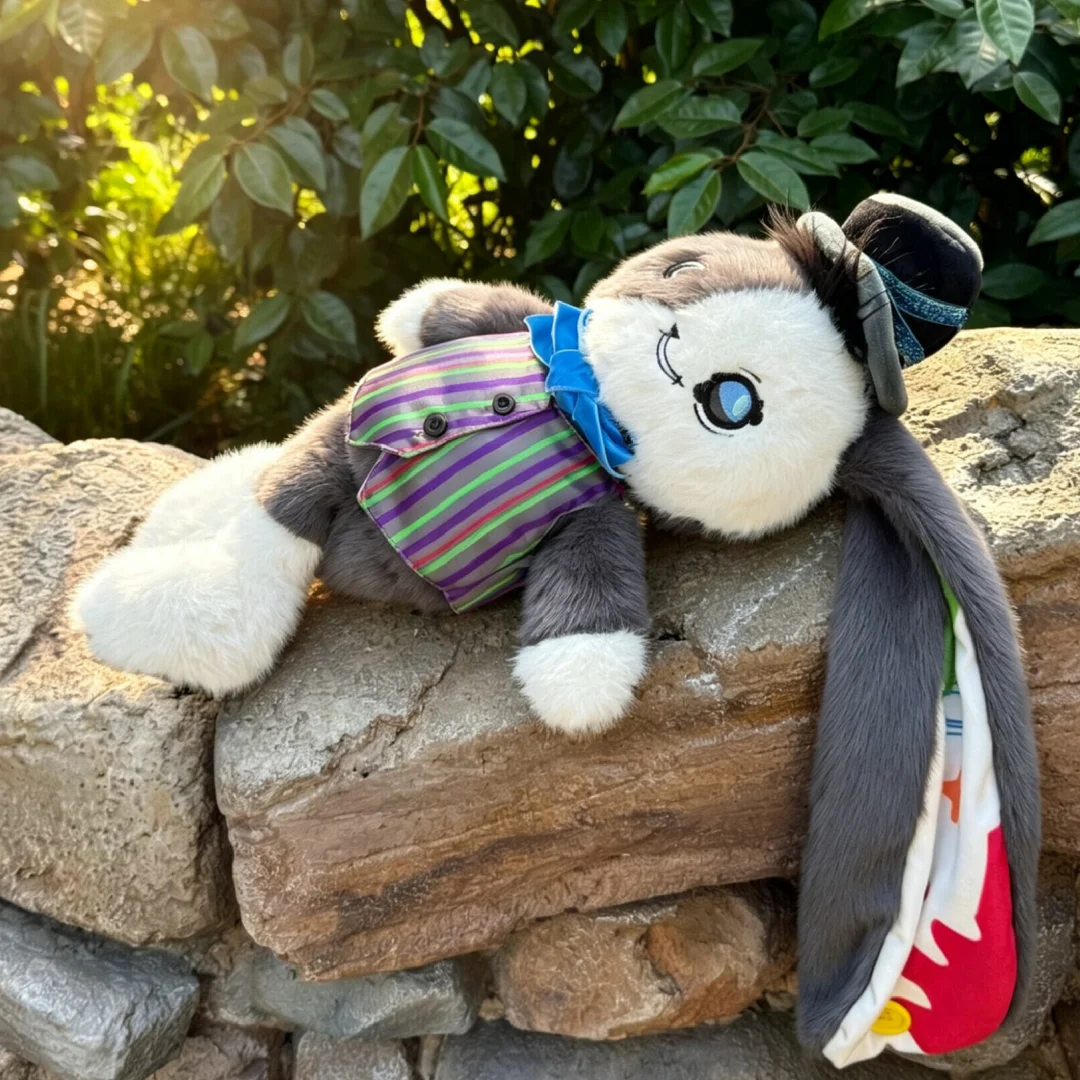 PLUSHIE DREADFULS Rabbit Doll Alice Madness Return Black Mad Hatter Hare White Split Top Hat Striped Vest Bag Charm Collectible