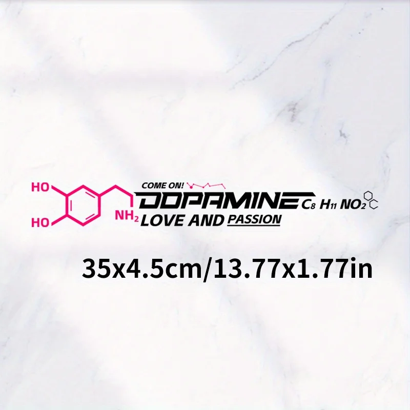 Dopamine Molecule Car Vinyl Sticker, Chemical Art Geometric Decal for Window & Bumper, Durable Glossy Decor for Science Lovers