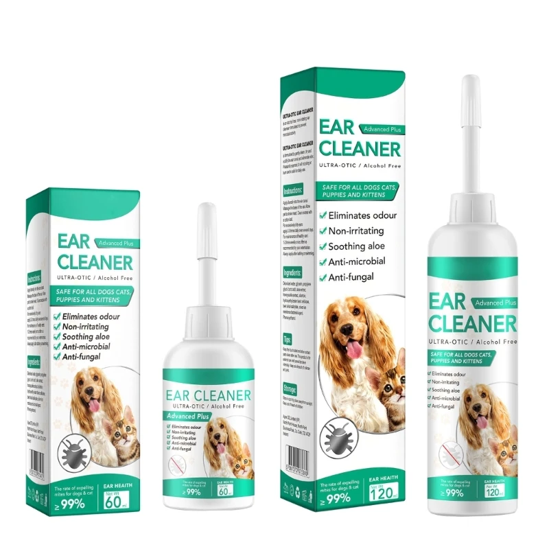 X6HD Dog Ear Cleansing Liquid Anti Microbial Ear Cleaner 60/120ml Pet Ear Solution