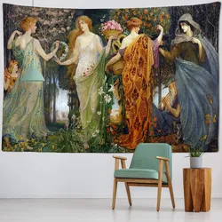 Classical figure oil painting tapestry decoration mural background cloth tapestry room wall hanging cloth home art decoration