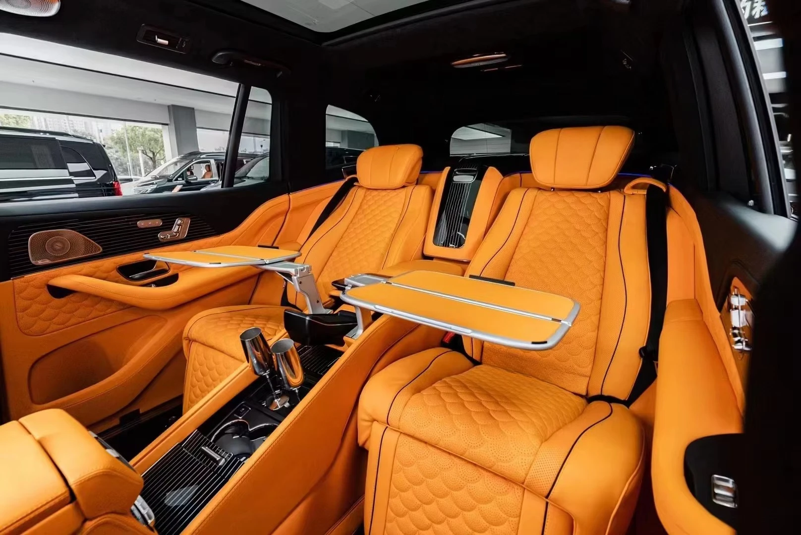 New GLS X167 to GLS600 Luxury Leather Car Interior Upgrade Kit Full Set with Customized Color Patterns