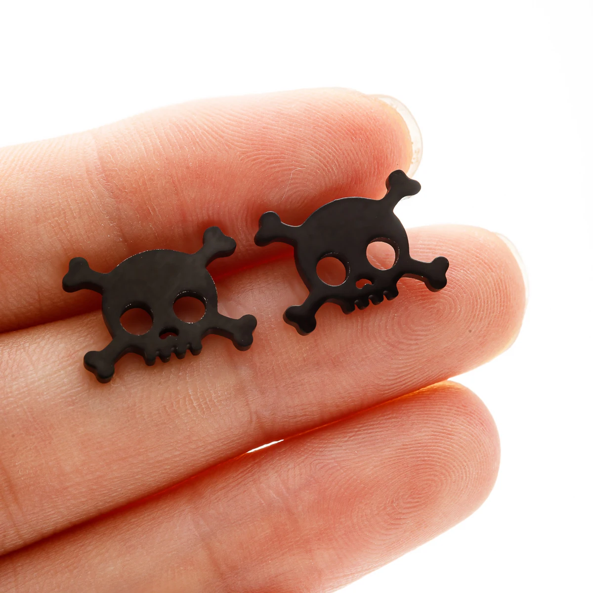 Halloween Skull Stud Earrings For Men Women High Quality Stainless Steel Metal Skeleton Earrings Accessories Jewelry Wholesale
