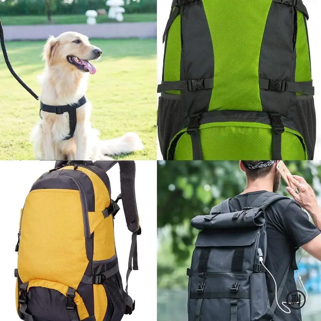 Heavy Duty Nylon Webbing Kit – 4M Strap + 5 Side Release Buckles + 1 Tri-Glide, DIY Backpack Luggage Strap
