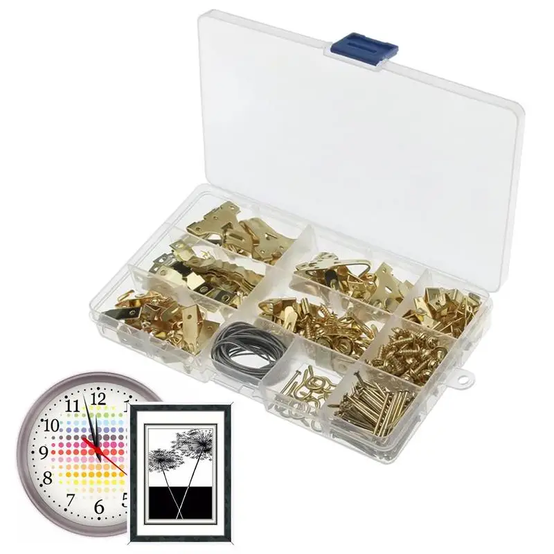 Picture Hanging Kit 282 Pieces Picture Hanging Kits Frame Hanging Hardware With Hooks Wire Nails D Ring Sawtooth And Screw Eyes