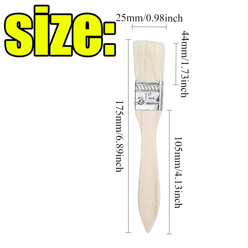 1-100Pcs Mane Brushes BBQ Brush Wooden Handle Soft Hair Paint Brushes for Drawing Staining Wall and Furniture Paint Tool Set