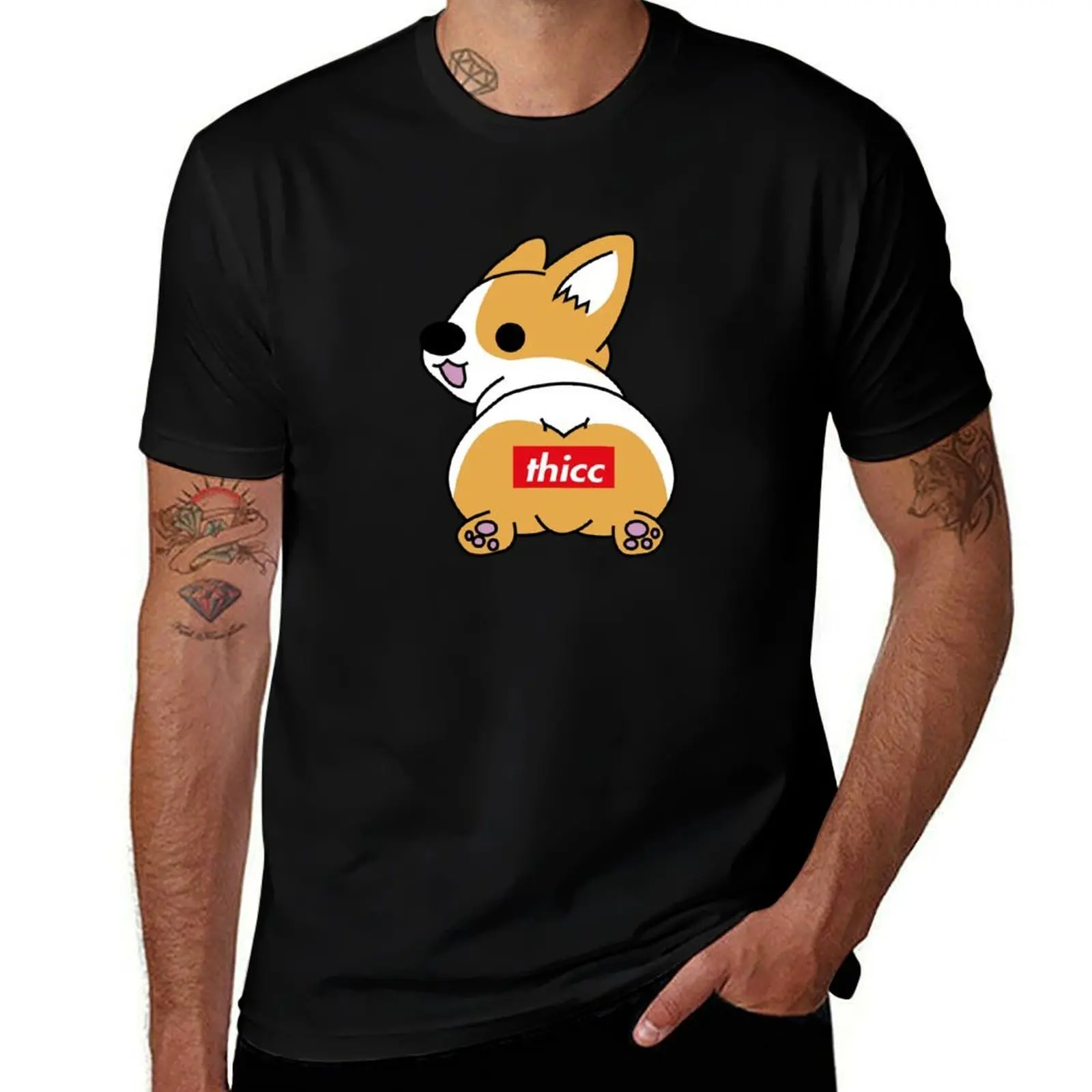 

Thicc Corgi Butt T-Shirt t shirts for man cotton soft mens graphic t shirts anime t shirts for man T-Shirt