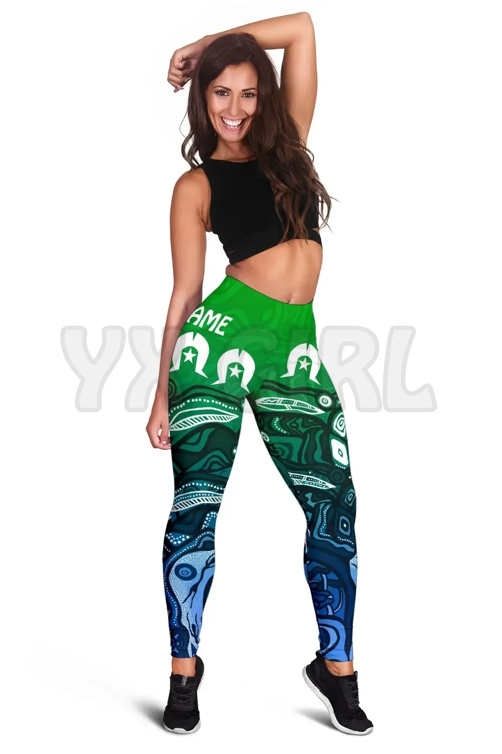 

YX GIRL Women's For Girl Torres Strait Islandsz 3D Printed Leggings Sexy Elastic Female Skinny Leggings Gothic Yoga Leggings