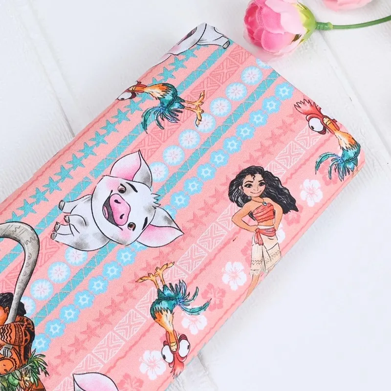 Dinsey Moana Ocean Princess 100% Cotton Fabric Print Sewing Material for Quilting Needlework Material DIY Handmade