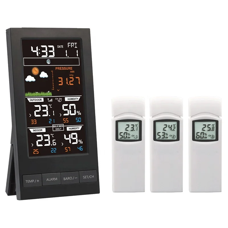 

Misol WN2810-W3T color screen Thermo-hygrometer sensor 3 sensors 3 channels Misol wireless weather station