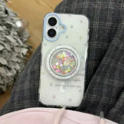 Cartoon Colorful Stars Stand Holder Phone Case For Iphone 14ProMax 16Pro 12 16 13 14 15 Pro Max 15ProMax Ins Magnetic Shell