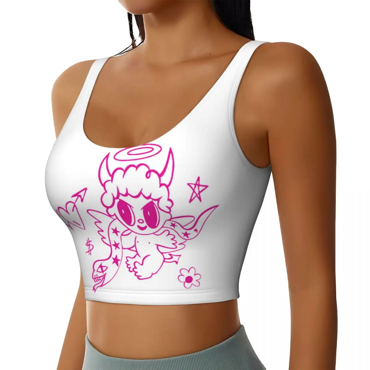 Custom Women's Sirena Karol G Music Sports Bra Reggae Ainger High Impact Gym Workout Running Crop Tank Tops