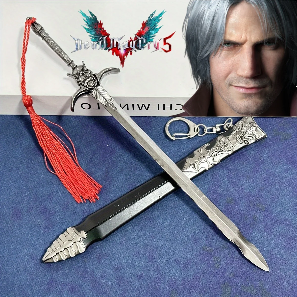 

8,6-дюймовая катана Ямато Vergil из Devil May Cry 5, оригинальный японский аниме-нож ниндзя, металлический меч, незаточенный, игрушка, подарок