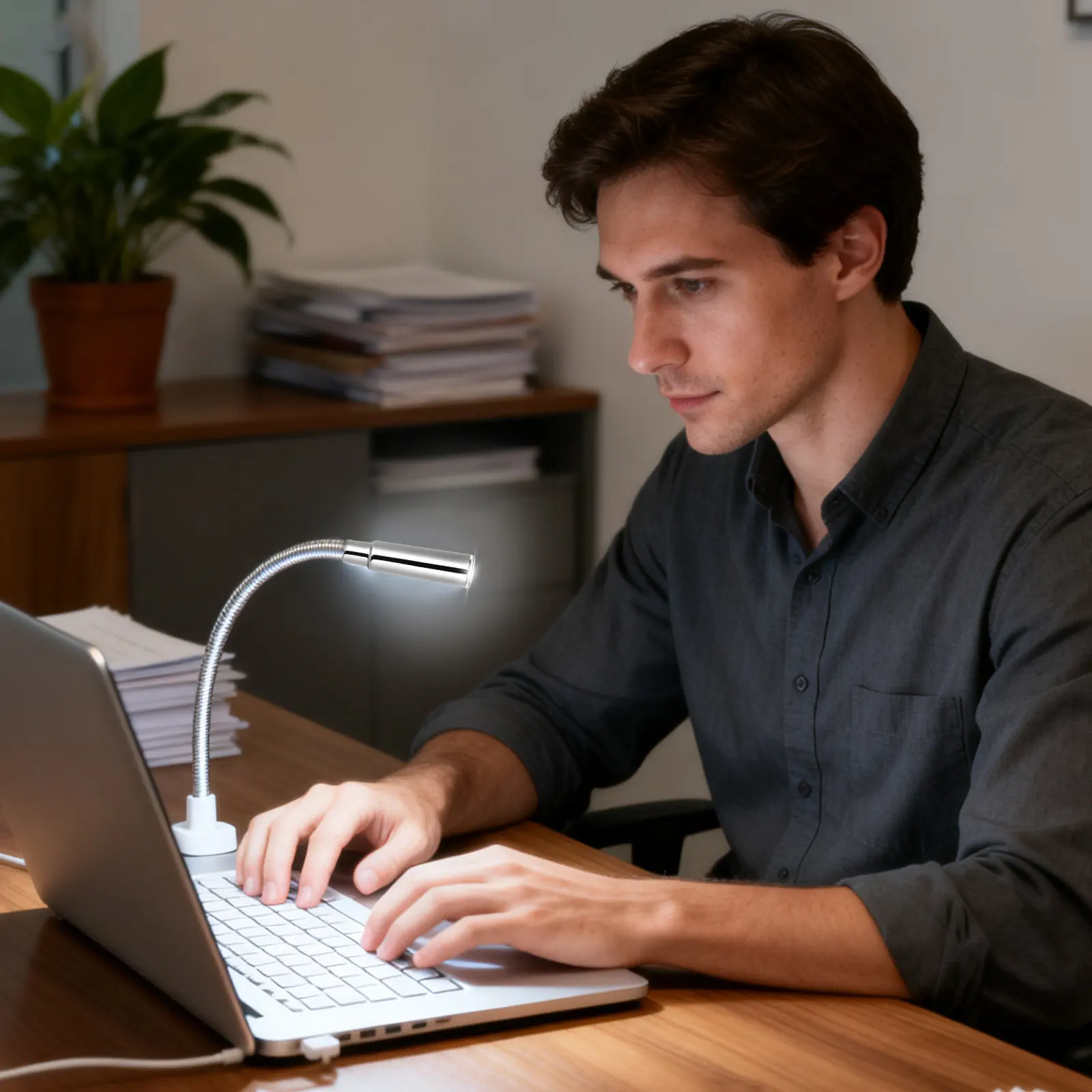 

Набор из 4 USB-ламп для клавиатуры с регулируемым гибким кронштейном для ночного использования, офиса, учебы, чтения, компактный