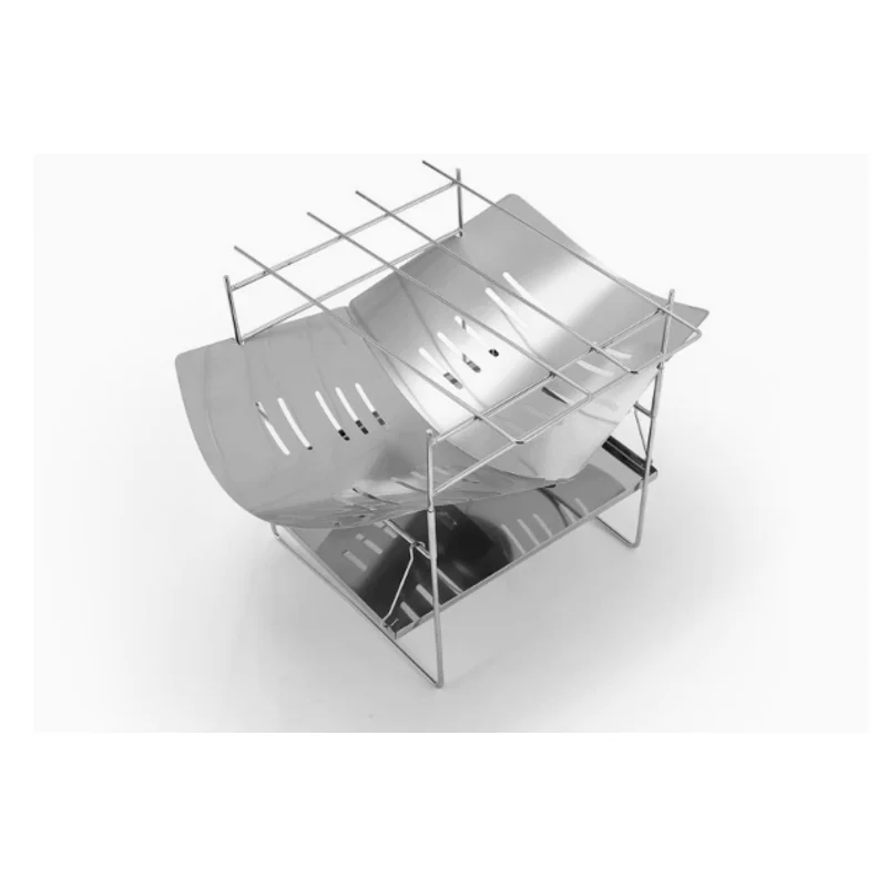 Portable Outdoor Bonfire Folding Stainless Steel BBQ Stove Compact Camping Firewood Burning Platform