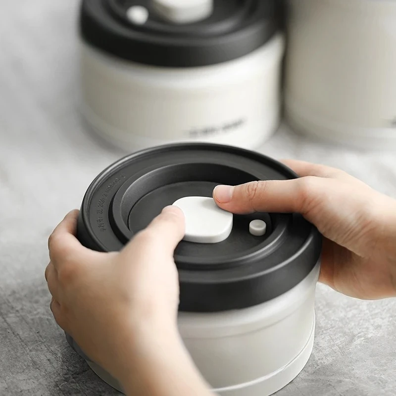 Customizable MHW-3BOMBER Manual Vacuum Airtight Canister Chic Coffee Bean Tea Storage Container Professional Home Kitchen Barist
