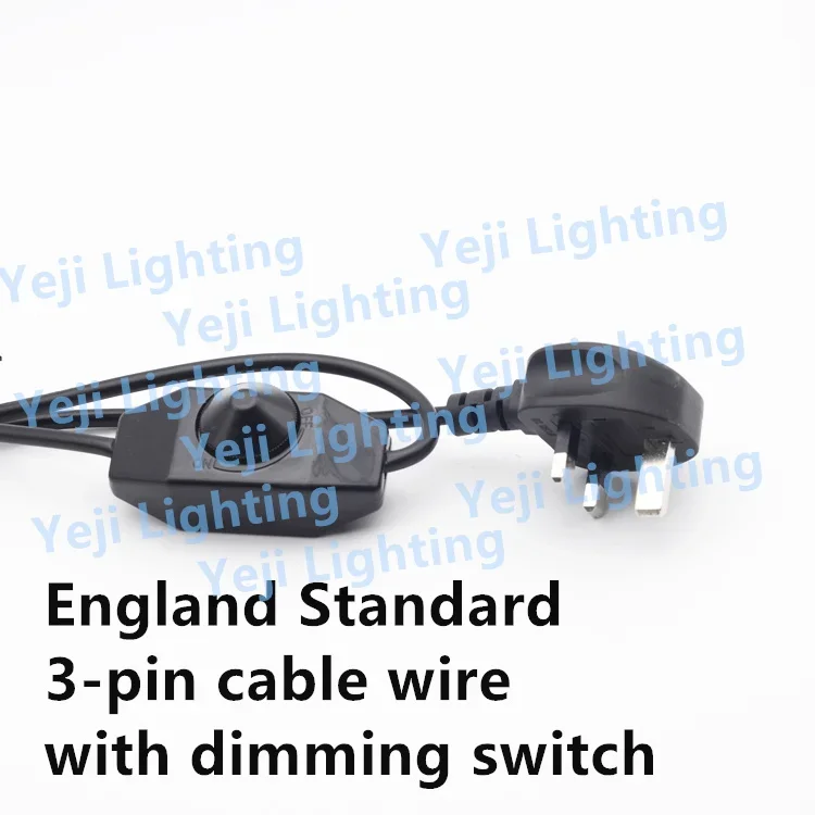 British Standard UK cable wire with dimmer Switch 3-pin plug cable For table lamps, floor lamps Lighting accessories diy