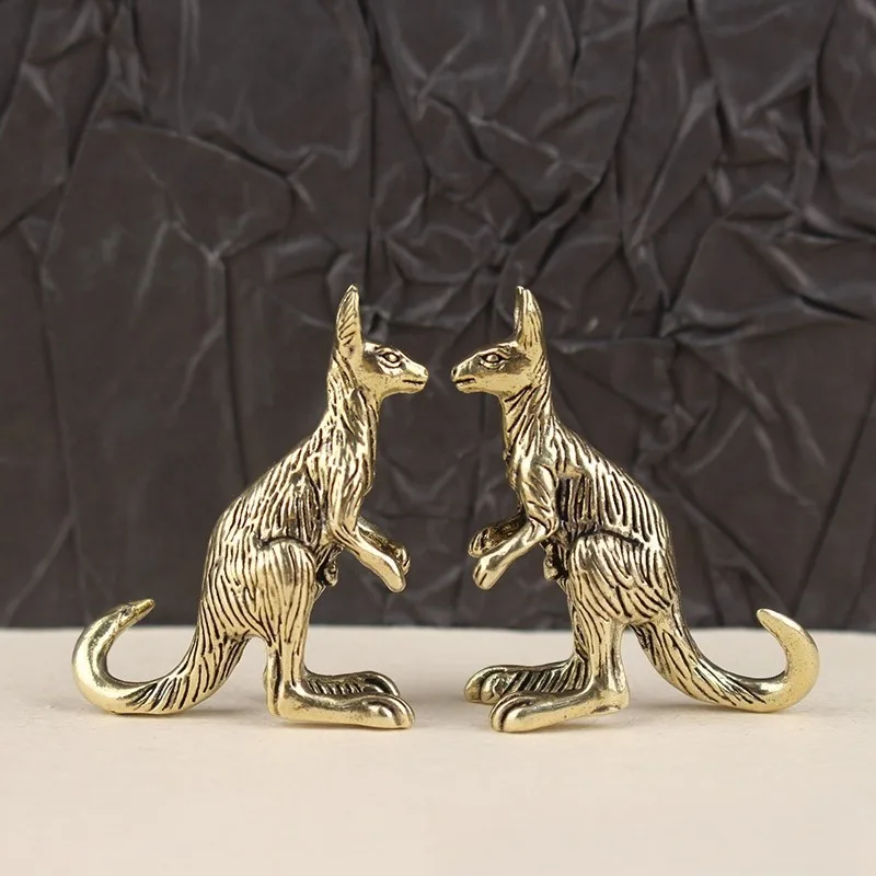 

Vintage Brass Kangaroo Figurines Miniatures Tea Pets Crafts Desktop Small Ornaments Animal Statue Home Decors Accessories Gifts