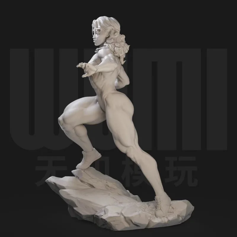 1/24 Scale Big Muscle Workout Girl Resin Figure Model Kit Fantasy Hobby Miniatures Unassembled and Unpainted  Diy Toys