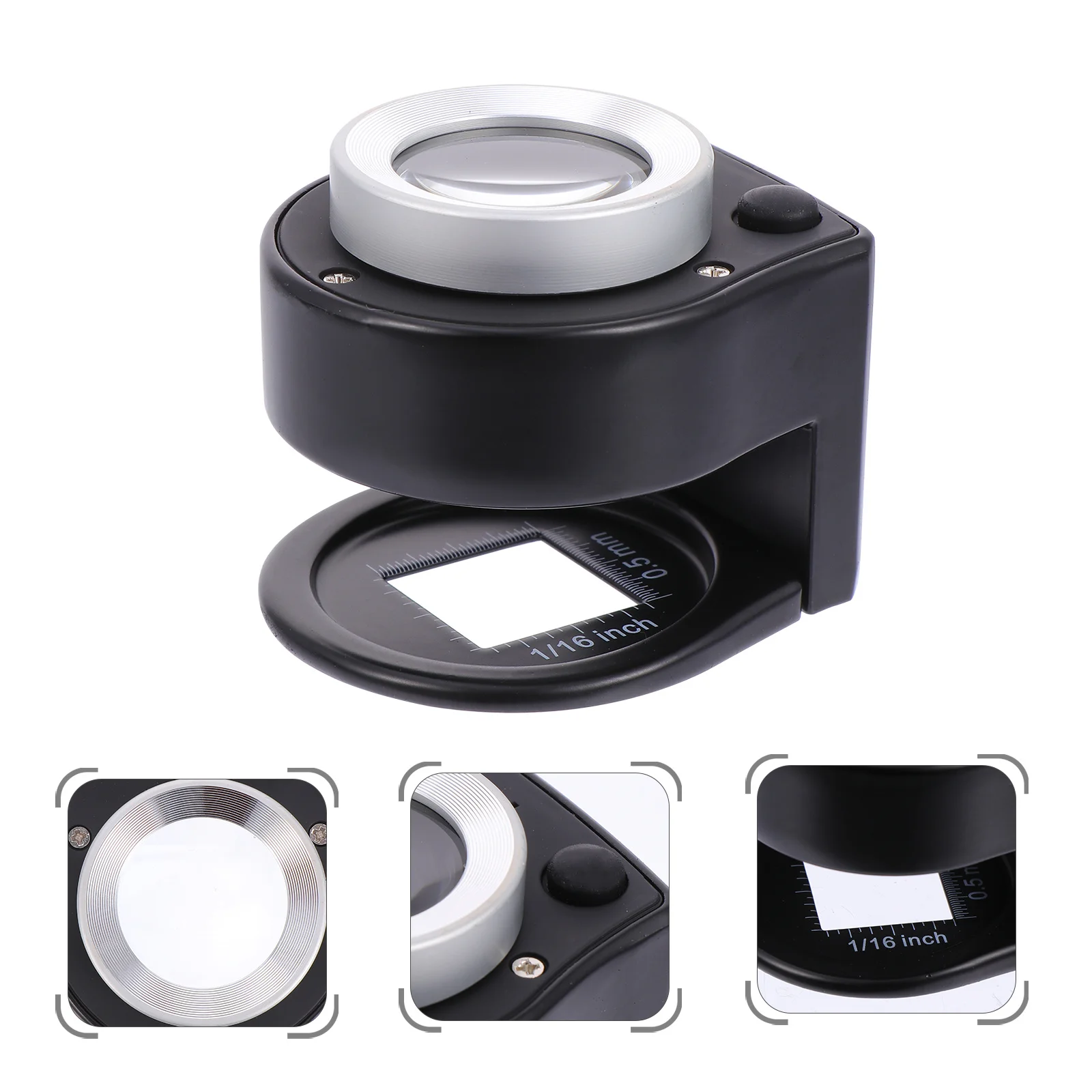 عدسة مكبرة عالية الوضوح مع ضوء LED تكبير 30 مرة مقياس دقيق محمول وقاعدة ثابتة جيدة