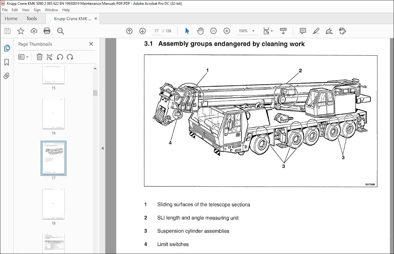 

AutoDVD Krupp KMK Crane 2023, руководство по каталогу запасных частей PDF EN DE FR