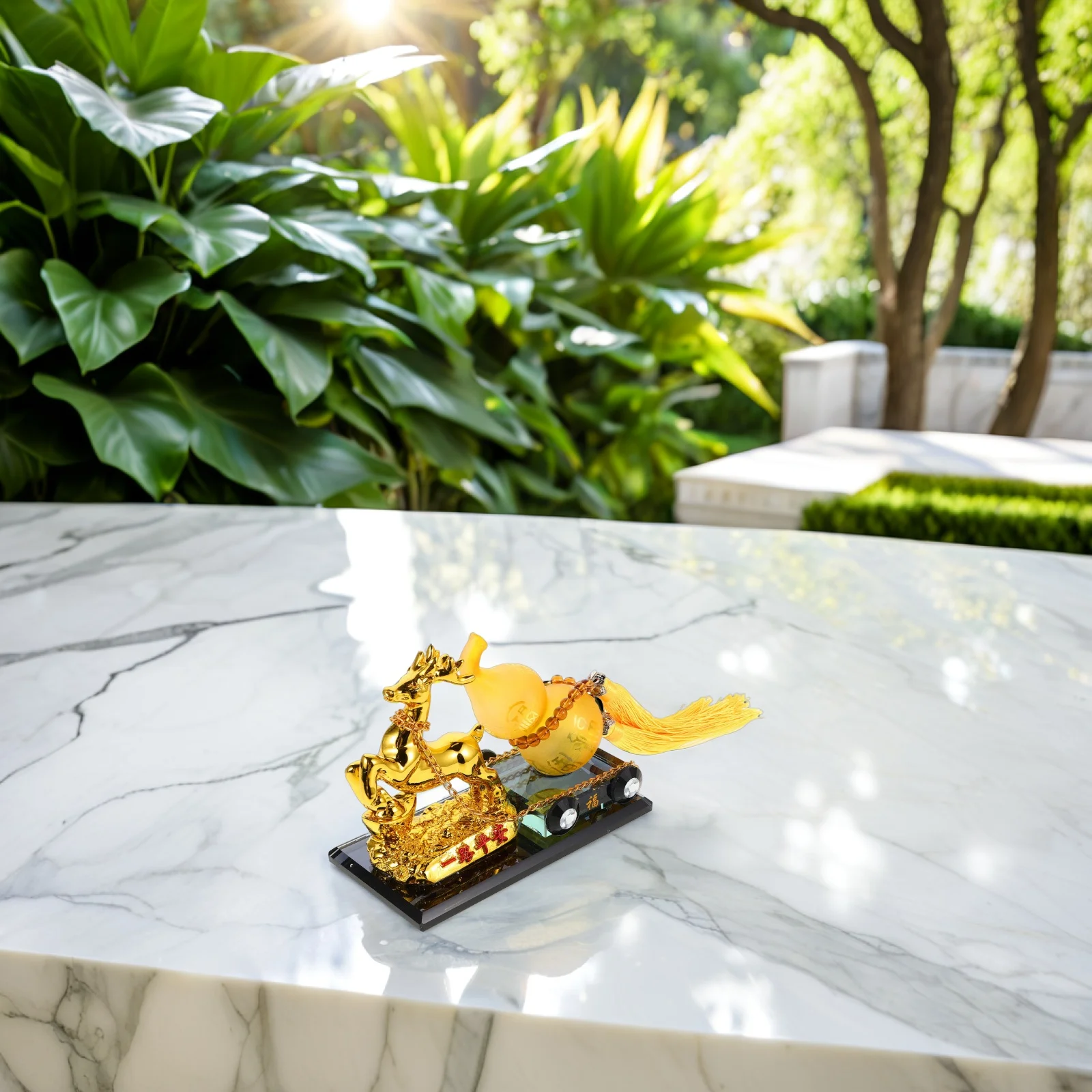 

Car Resin Dashboard Aromatherapy Ornament Deer Gourd Design Empty Perfume Holder Car Interior Scent Decoration