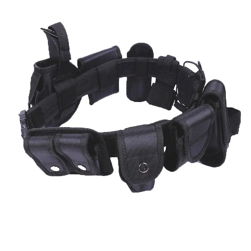 10 In 1 Outdoor Multifunctional Security Belt  Tactical Military Training Polices Guard Utility Kit Duty Belt with Pouch Set