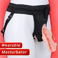 New Wearable Masturbation Cup Real Vagina for Man Penis Massage Male Masturbator Oral Sex Doll Outdoor Wear Sex Toys for Man Gay