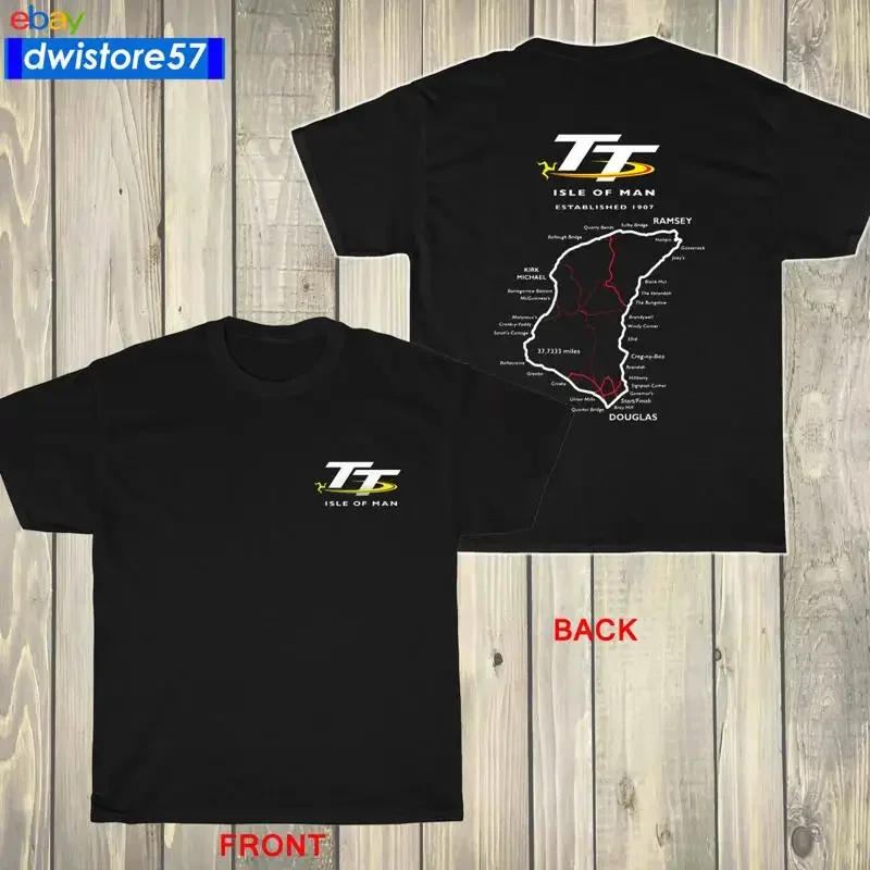 Neues Isle of Man TT Racing Track Map Island Logo Mehrfarbiges T-Shirt S 5XL