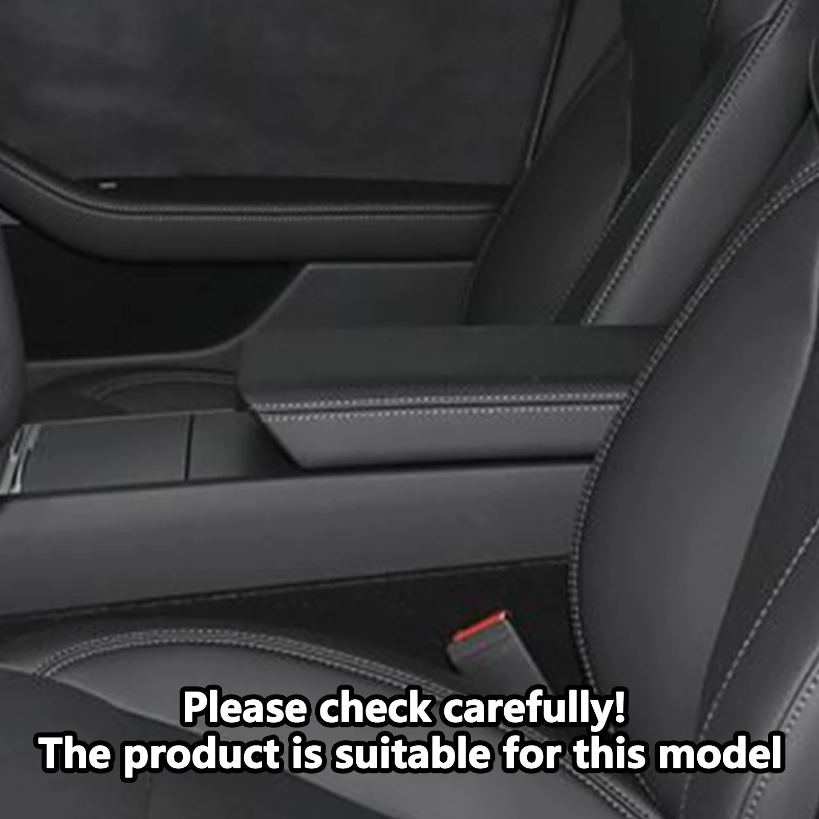 For Tesla Model 3 2017-2023 2024 Suede Leather Car Armrest Box Protector Cover Central Control Interior Accessories