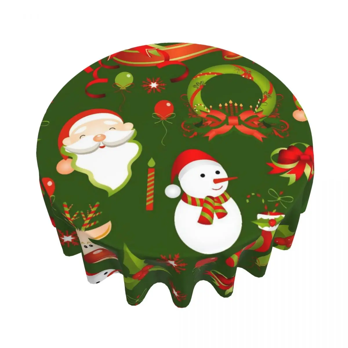 مفرش المائدة عيد الميلاد مفرش طاولة مستدير موضة غطاء الطاولة مفارش المائدة تصميم ديكور المنزل طاولة طعام الديكور #2