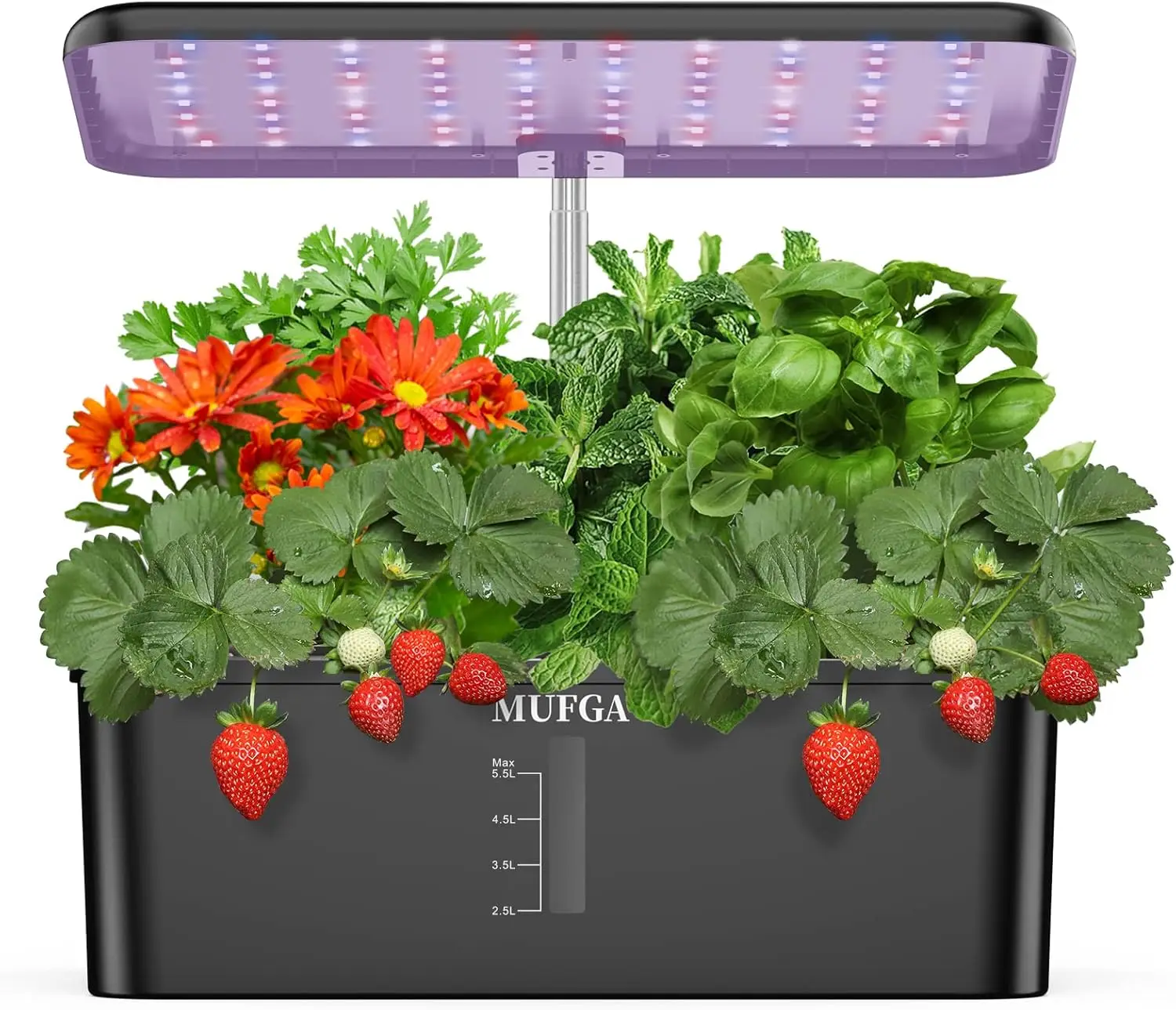 

12-Pod Hydroponic Indoor Garden with Adjustable LED Grow Light, Water Pump System for Herbs and Vegetables (Seeds Not Included)