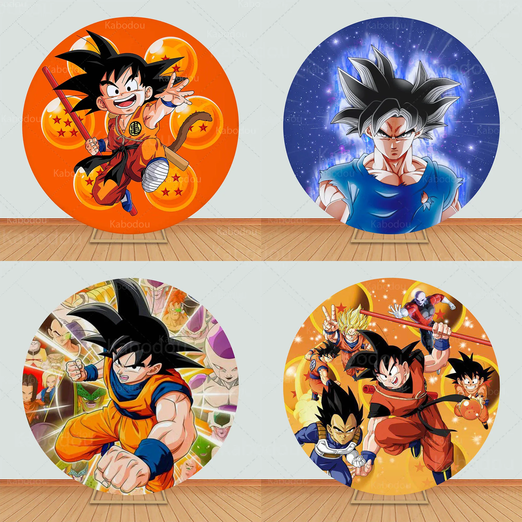 Dragon Ball Round Backdrop Boys Birthday Party Decoration Baby Shower Circle Photography Background Poster Studio Prop