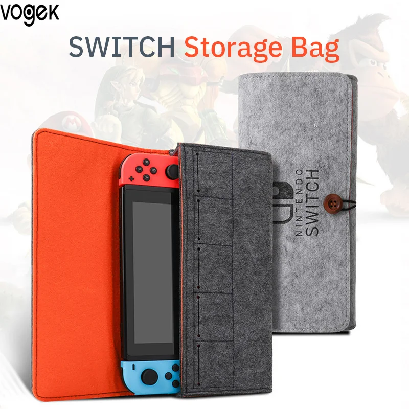 for Switch Felt Storage Bag Game Console Protective Cover Multifunction Game Card Charging Cable Case For Nintendo Switch