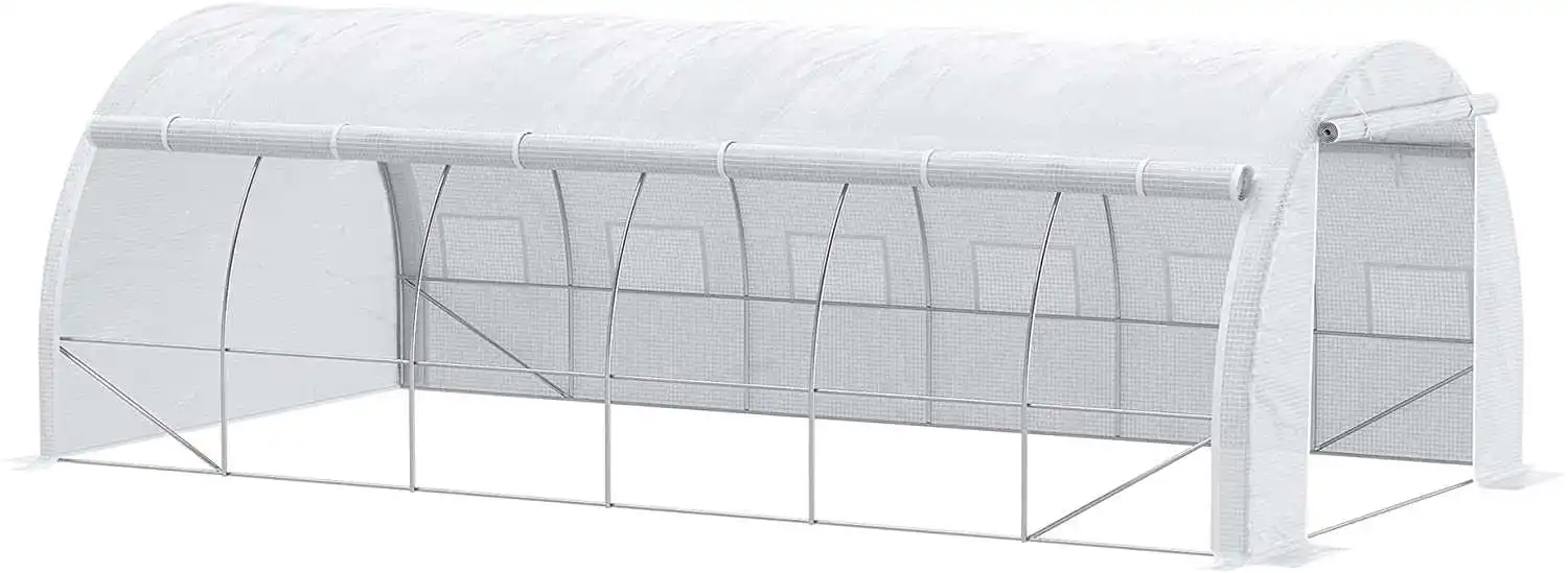 2025년형 농업용 비닐하우스 정원 터널 온실 (뒷마당 토마토 채소 종자 재배용)