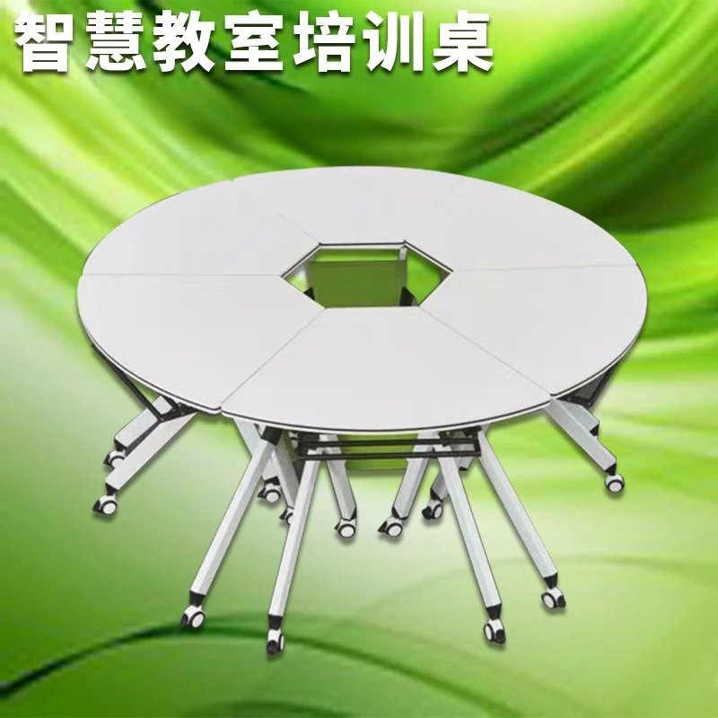 table folding training table can be spliced combination school smart classroom institution multi-functional hexagonal desks