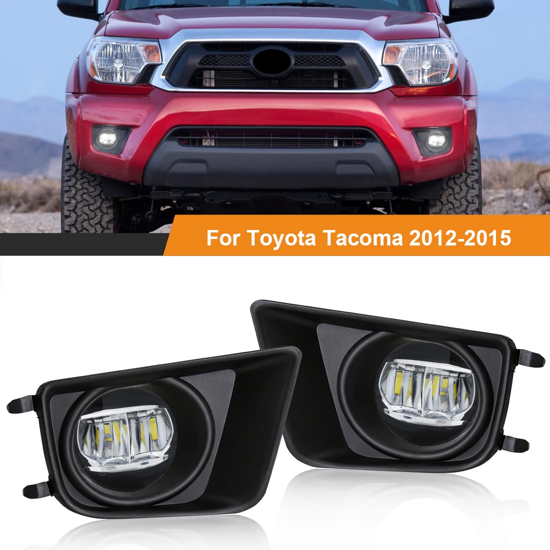 

Car Fog light Assembly For Toyota Tacoma 2012 2013 2014 2015 Halogen LED Bulbs Front Bumper Headlight With Cover Harness Switch