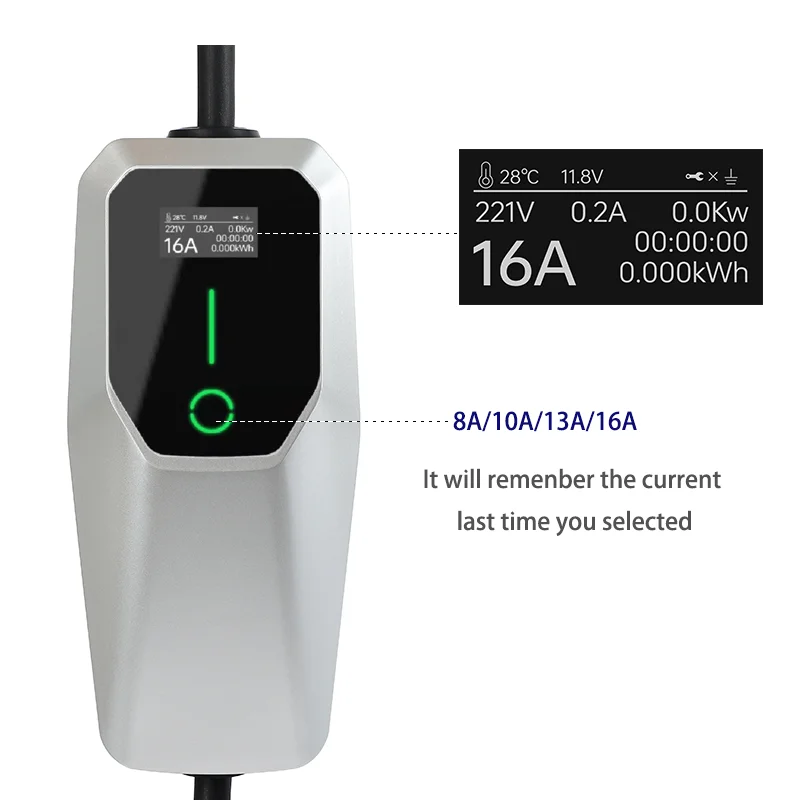 Type 2 Type 1 Ev Oplader 3.5kw 7kw 11kw 22kw 16a/32a Evse Opladen Kabel Mode 2 Voor Elektrische Auto Voertuig