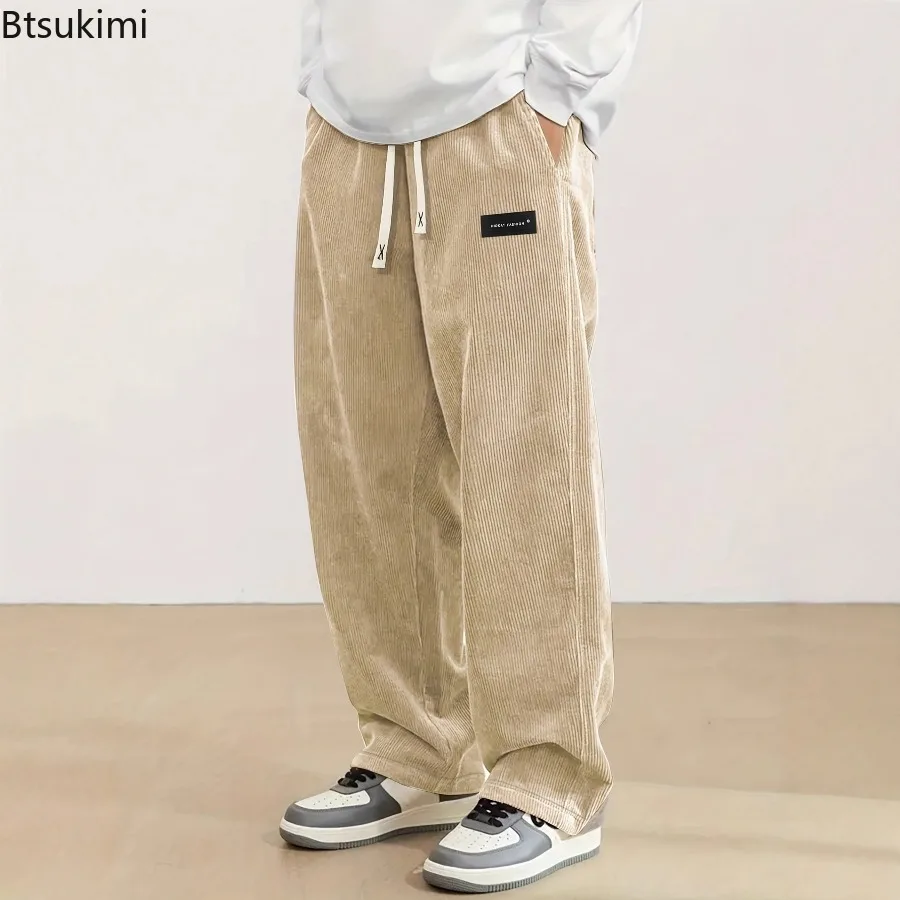 جديد الرجال السراويل غير رسمية مريحة الربيع والخريف نمط جديد فضفاض صالح المخملية النسيج بلون فضفاض السراويل الطويلة للرجال #2