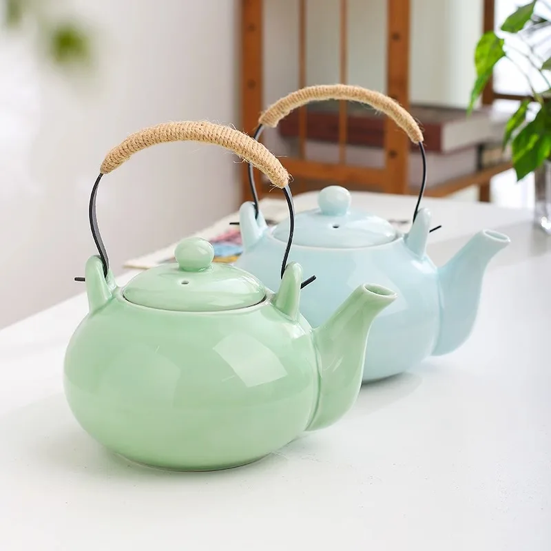 Large Capacity Beam Pot Simple Celadon Large Teapot 1000ml Kettle with Filter Teapot Cooling Kettle