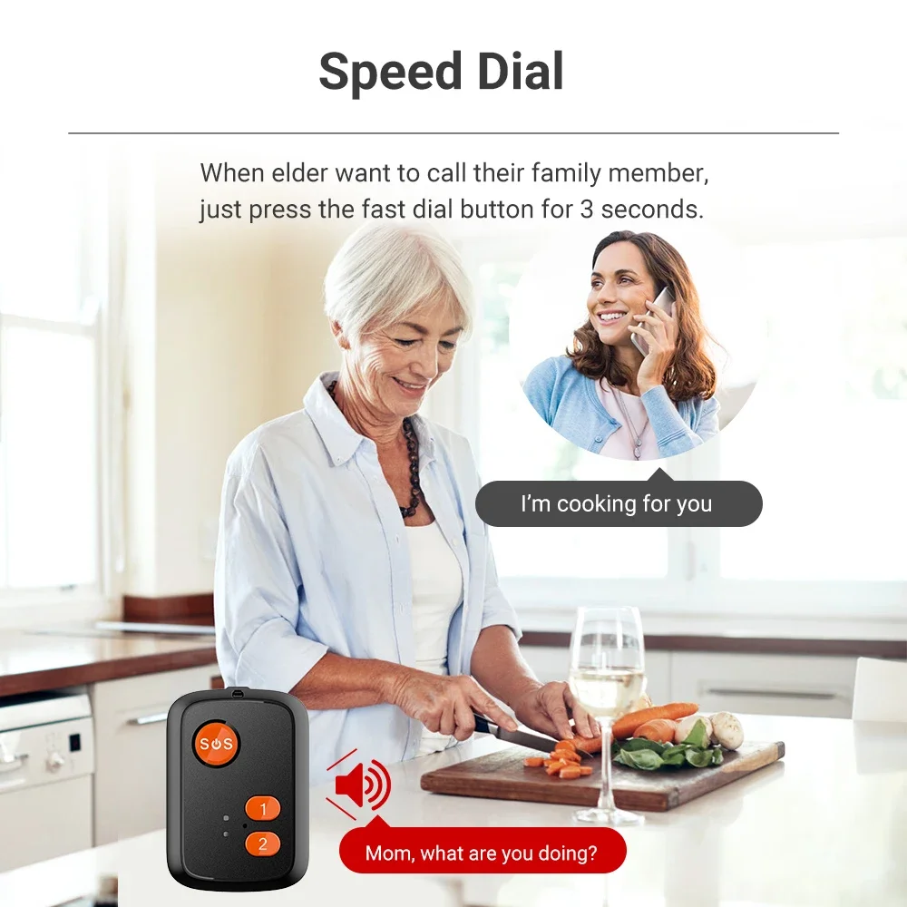 4G Elderly GPS Locating Pendant SOS Two-Way Call Tracking Device Emergency Alarm Auto Fall Alarm Fence for Old People Children