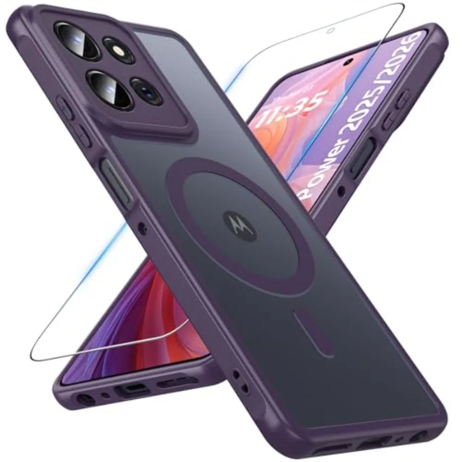 

for Motorola Moto G Power 2025 Case Magnetic, Translucent Matte Compatible with Magsafe [Military-Grade Protection] with Screen