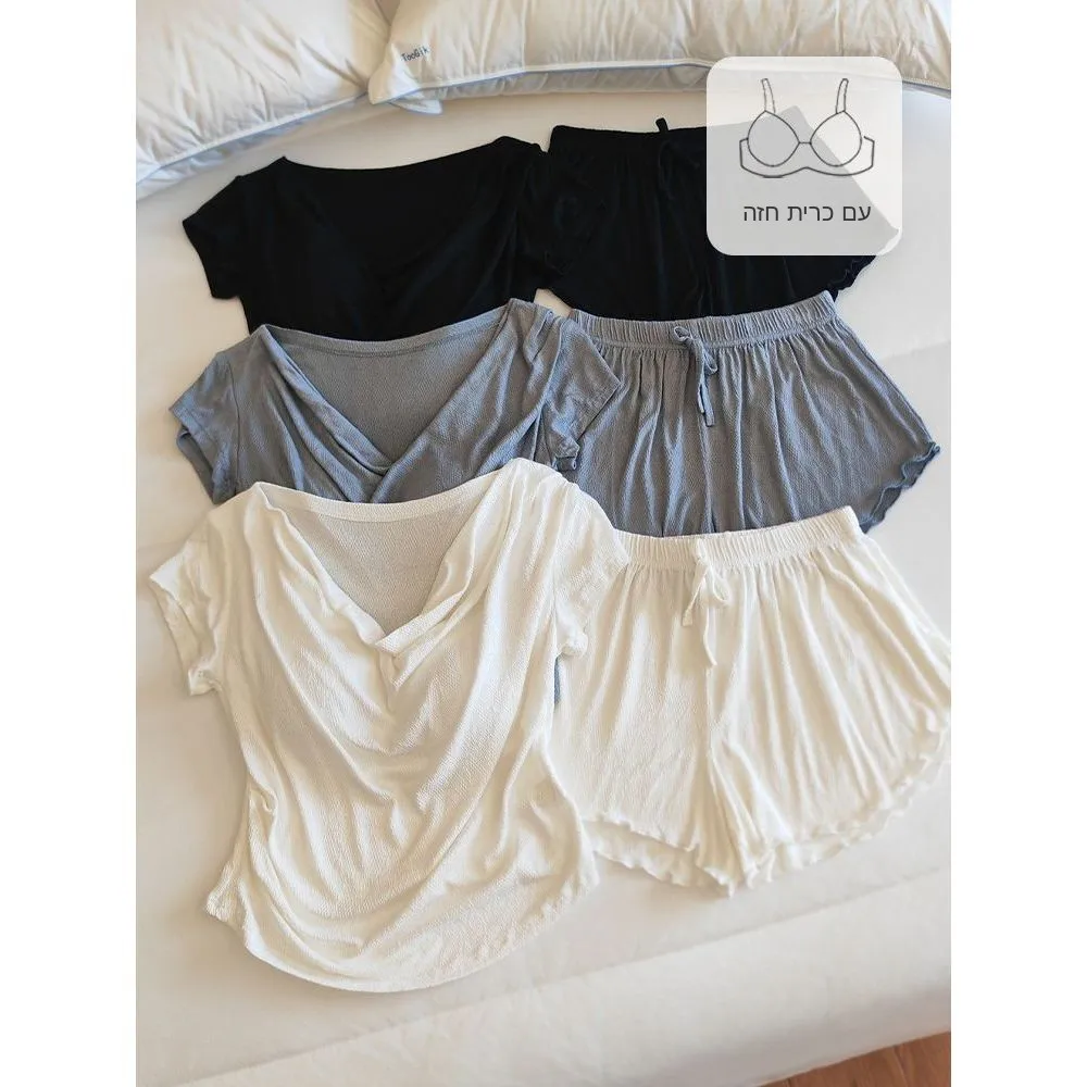 

Korean Style Modal Cotton Sleepwear Short Sleeve Home Clothes Women's Summer New Arrival Outwear Suitable for Spring And Summer
