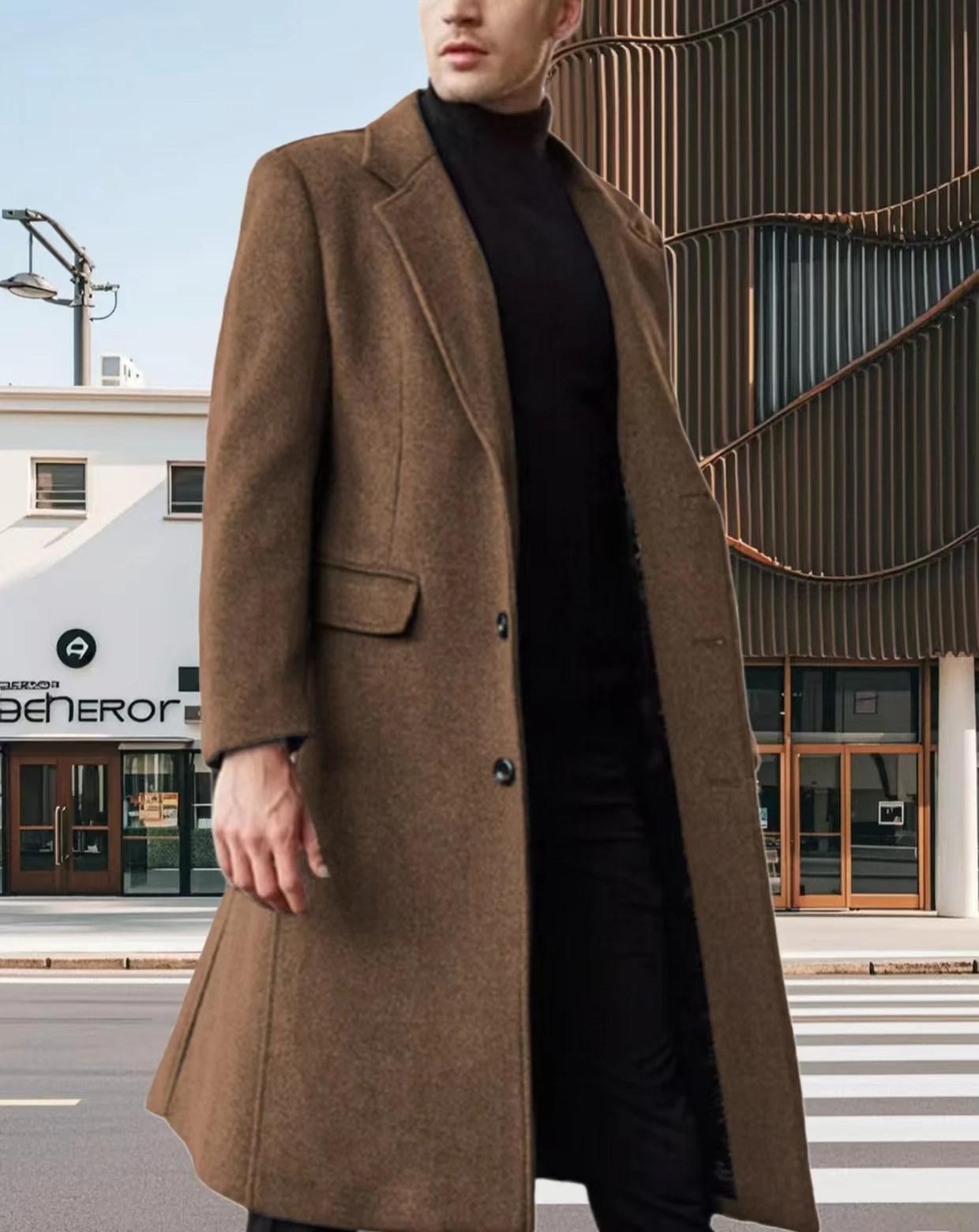 

Autumn and Winter Casual Men's Clothing Trend Men's Loose Casual Single-breasted Overcoat Casual Warm Fashion Comfortable