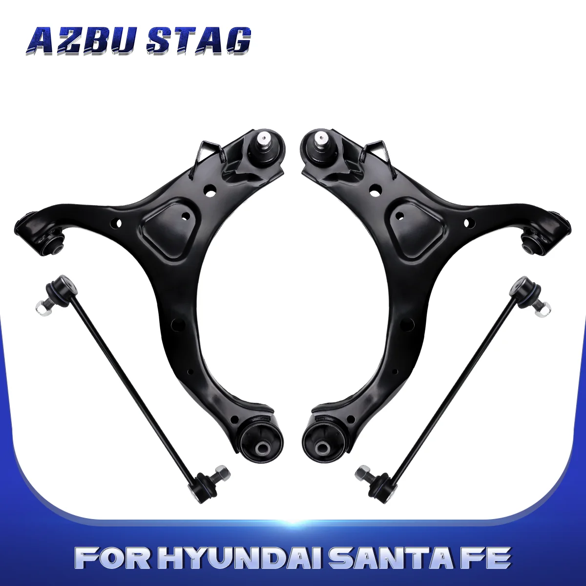 

AzbuStag 4Pcs Front Lower Control Arm Sway Bar Link Suspension Kit for HYUNDAI SANTA FE KIA SORENTO 2007 2008 2009 2010-2013