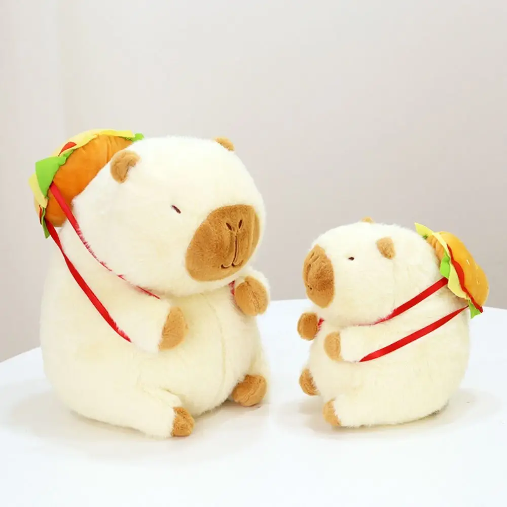 Muñeco de peluche de algodón PP para decoración del hogar, hamburguesa, Capybara, patatas fritas esponjosas, colección de muñecas Capybara, juguete de felpa suave