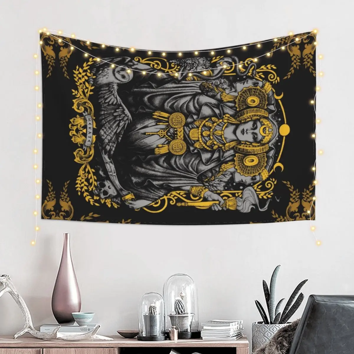 Iberian Hecate Gray Tapestry House Decoration Home Decorations Aesthetic Room Decorations Aesthetic Tapestry