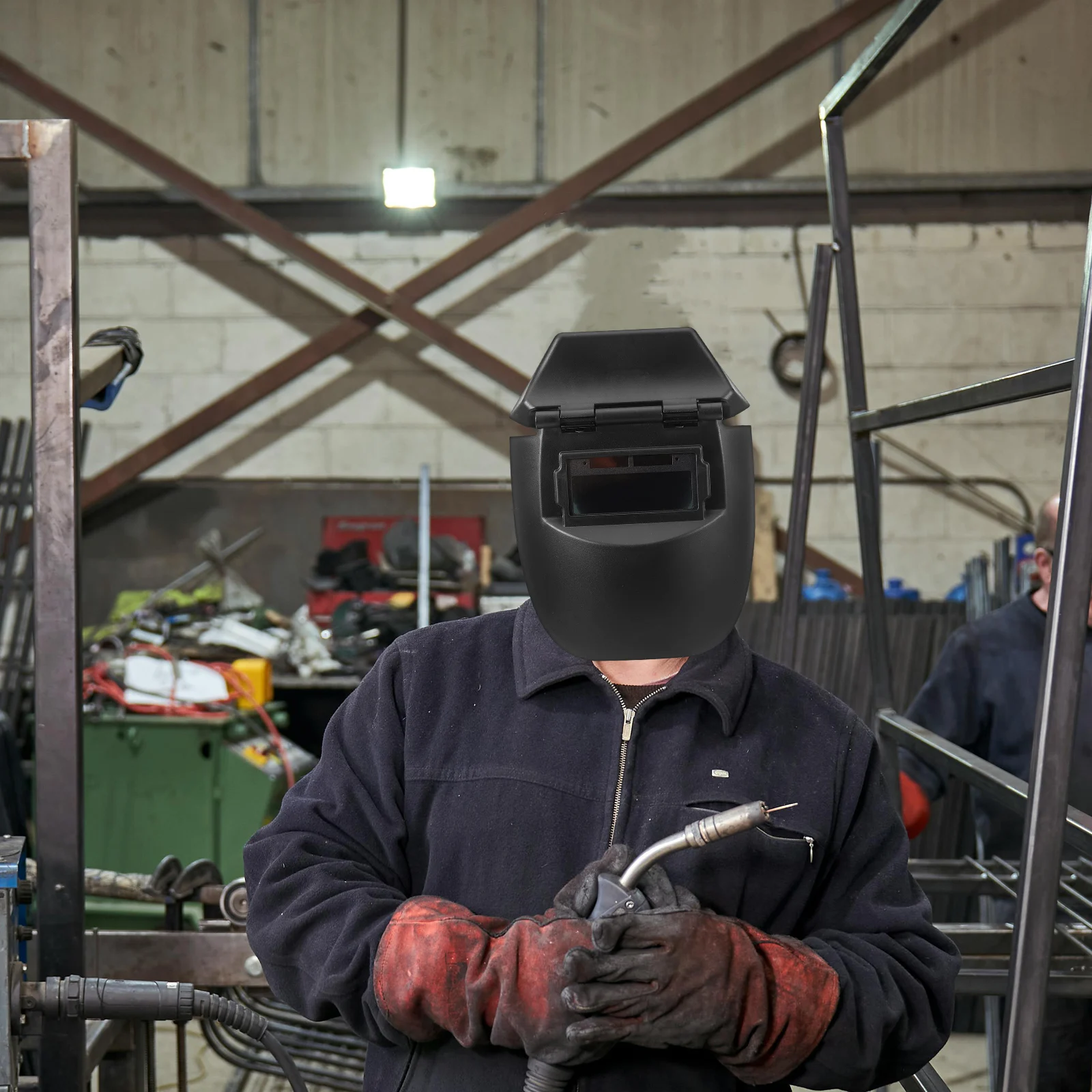 

Automatic Light-changing Cool Face Mask Safety Welder Neck Guard Plastic Hood Work Hat Electric Protective Adjustable