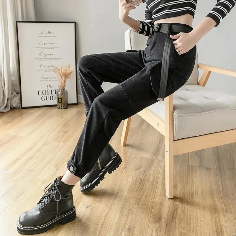 Vintage Harem Boyfriend Jeans Oversized 5xl High Waisted Women's Cargo Denim Pants Fashion Casual Trousers Pantalones De Mujer