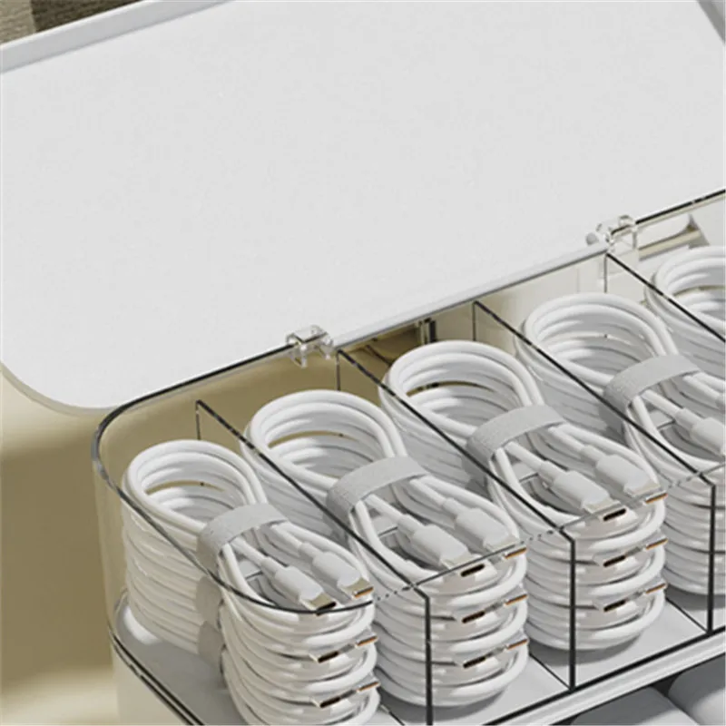 

Data Cable Storage Box Power Charging Cable Mobile Phone Charger Organizer Cable Winding Device Desktop Cable Organizer
